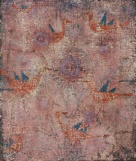 Paul Klee Blaugeflugelte Vogel signed and dated oil painting picture